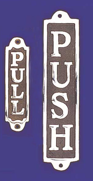 Messingskilt Push/Pull (vertical)