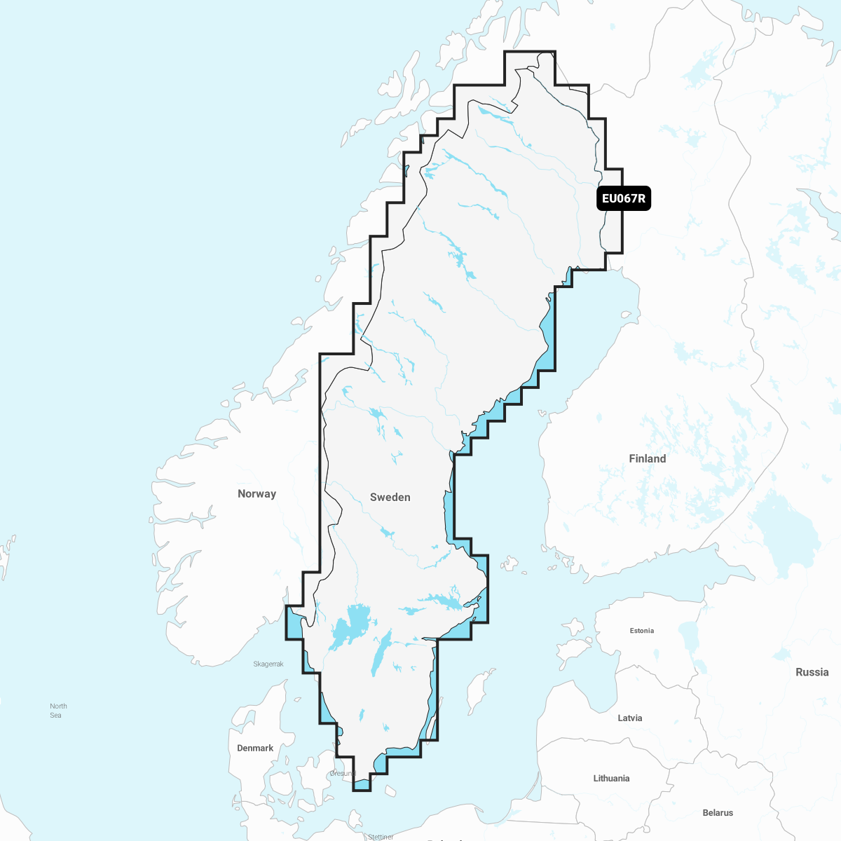 Garmin Schweden, Seen und Flüsse - Seekarten