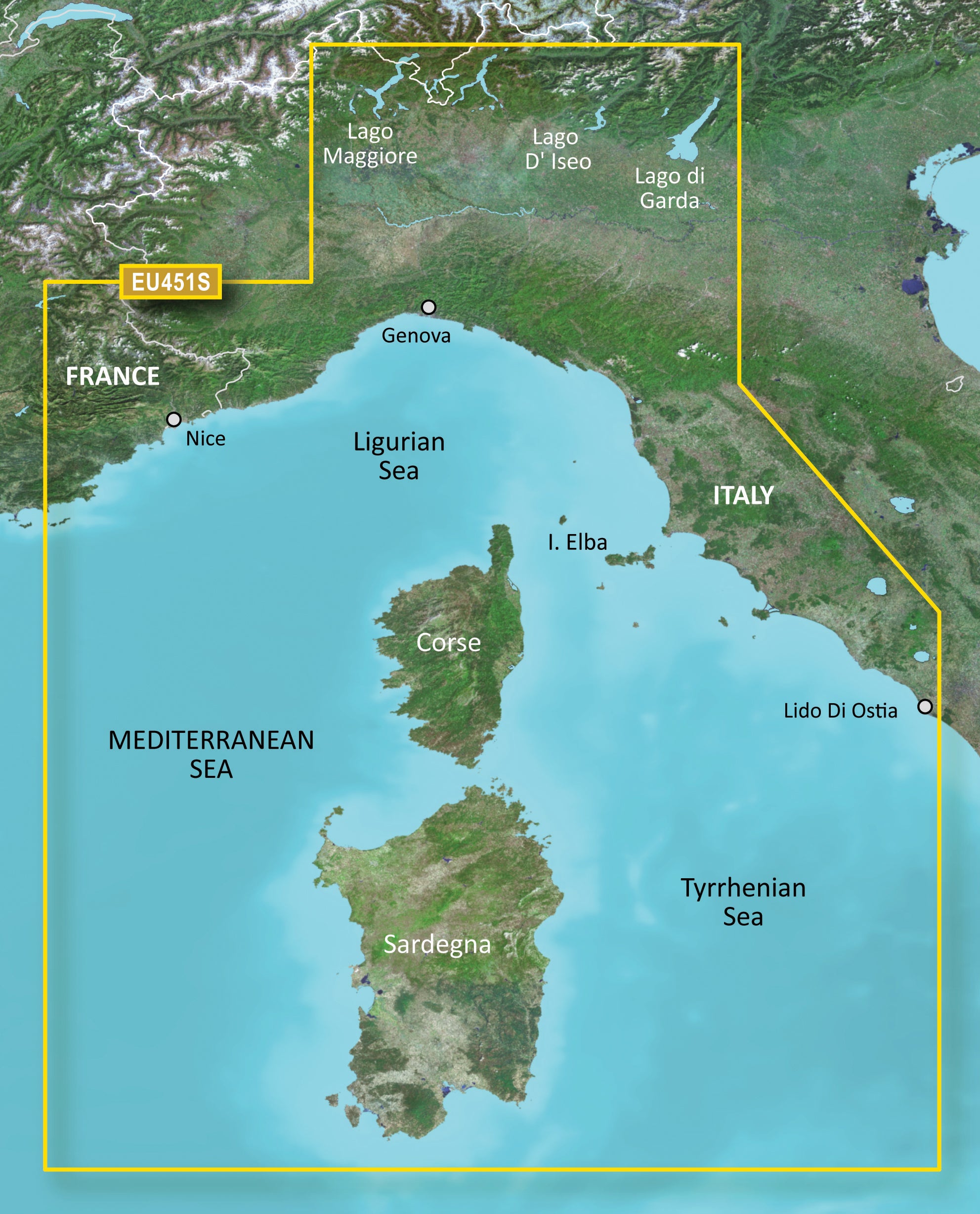 Garmin VEU451S-Ligurian Sea, Corsica and Sardinia
