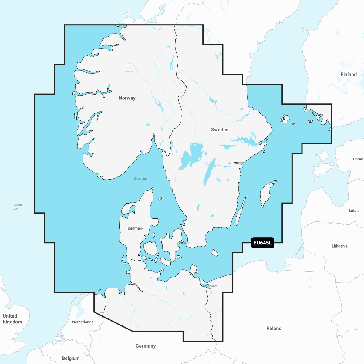 Garmin Skandinavien, Syd og Tyskland, Nord - Søkort
