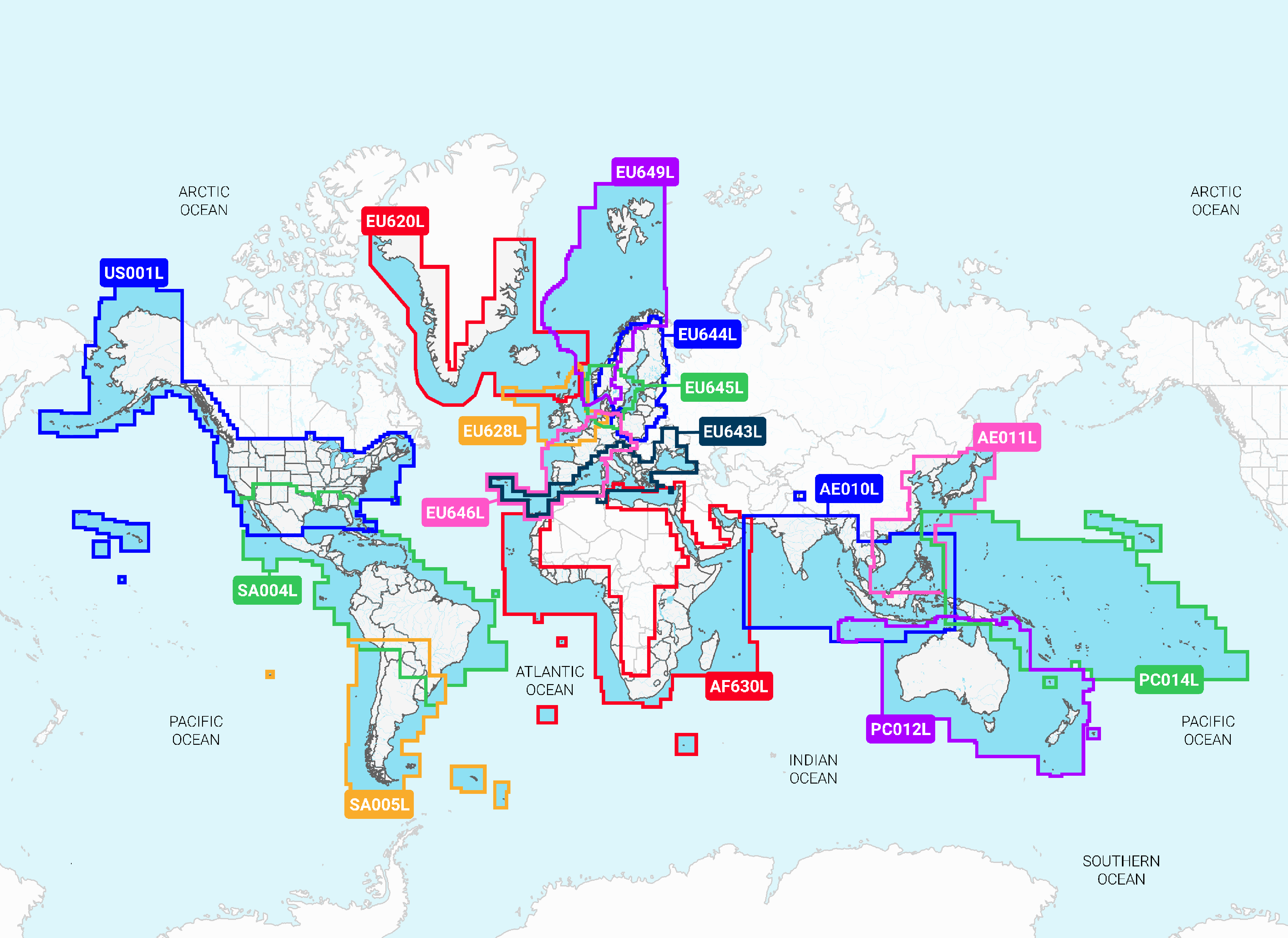 Garmin Skandinavien, Syd og Tyskland, Nord - Søkort