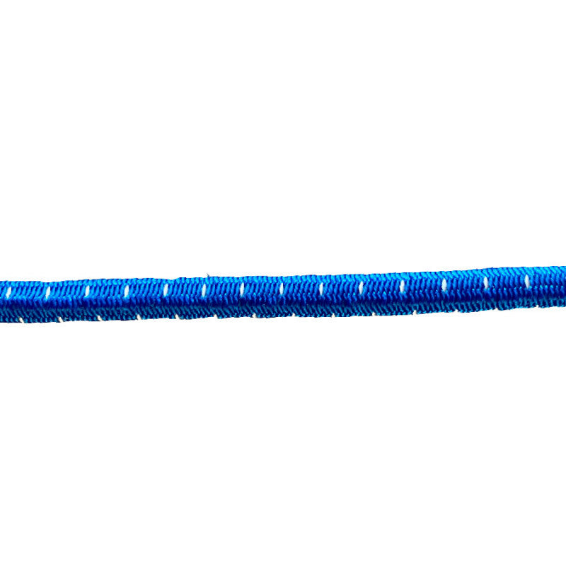 Gummiline, 4mm, blå m/hvid
