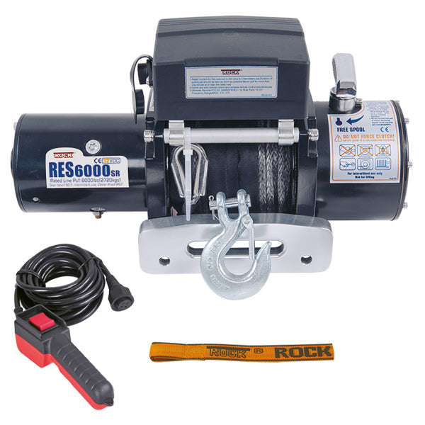 ROCK Trailer winch 12V RES6000 w/rope
