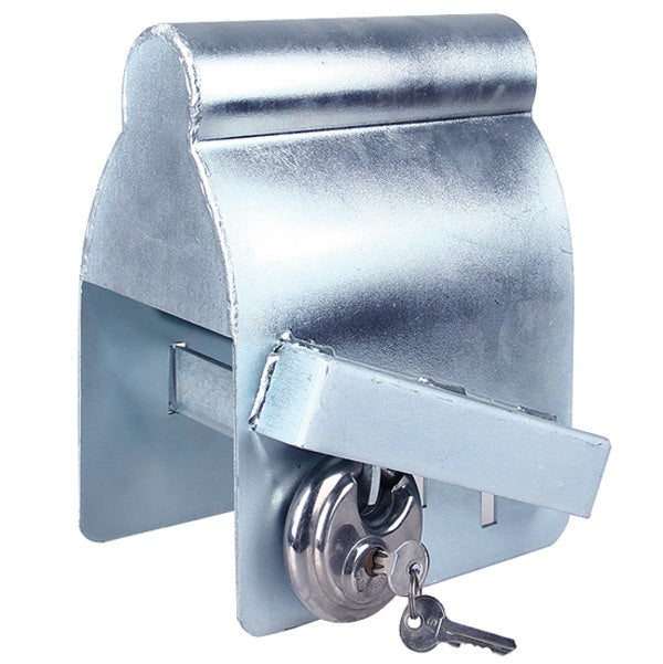 Trailer box lock with disc lock, can be locked on the car