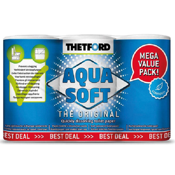 Toilet paper Aqua Soft mega value pack, 6 rolls