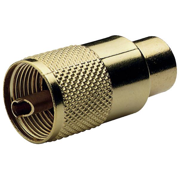 Coax connector PL 259 f/RG 213 10mm VHF gold