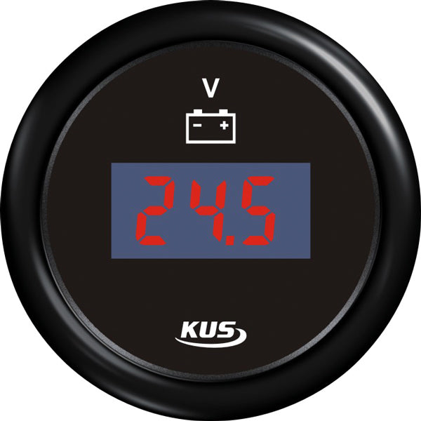 KUS Digital Voltmeter Sort 12/24V