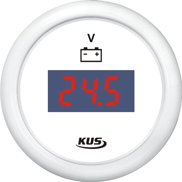 KUS Digital Voltmeter Hvid 12/24V