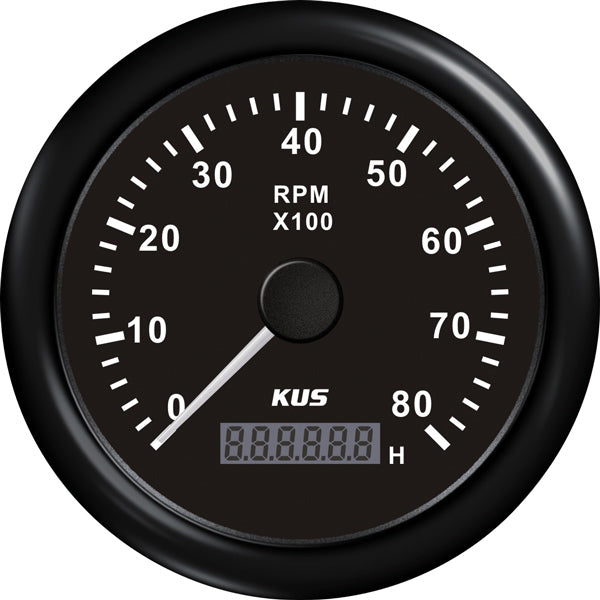 KUS Omdrejningstæller Benzin 0-8000 12/24