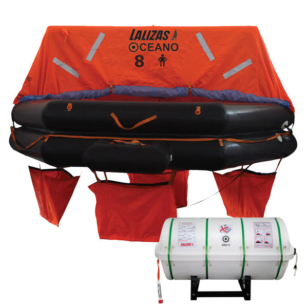 Laliza's Solas life raft Pack B 8 person round container