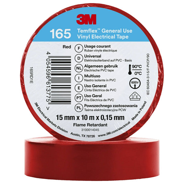 3M insulating tape 165 red 15 mm x 10 m
