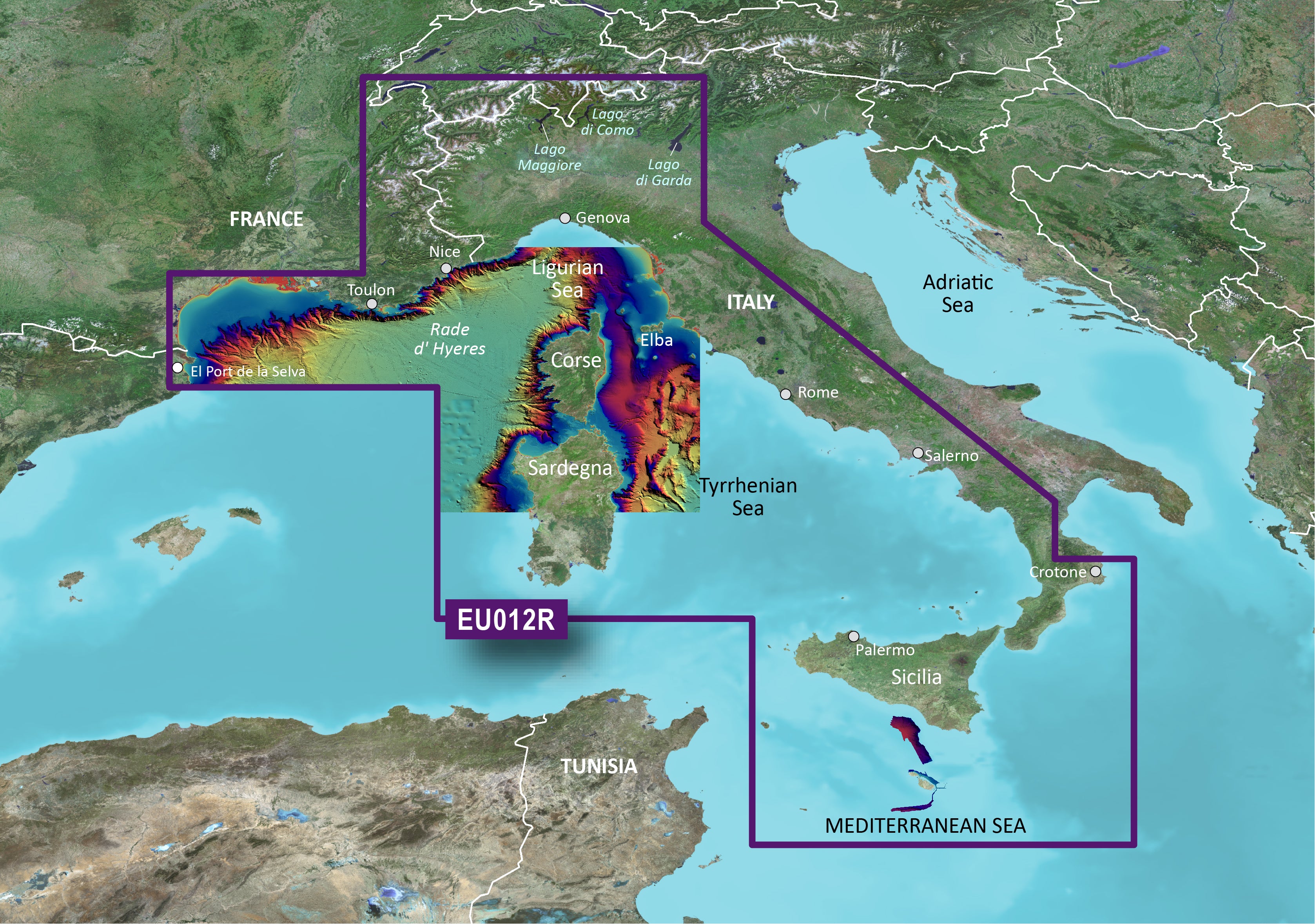 Garmin VEU012R-Mediterranean Sea, Central-West