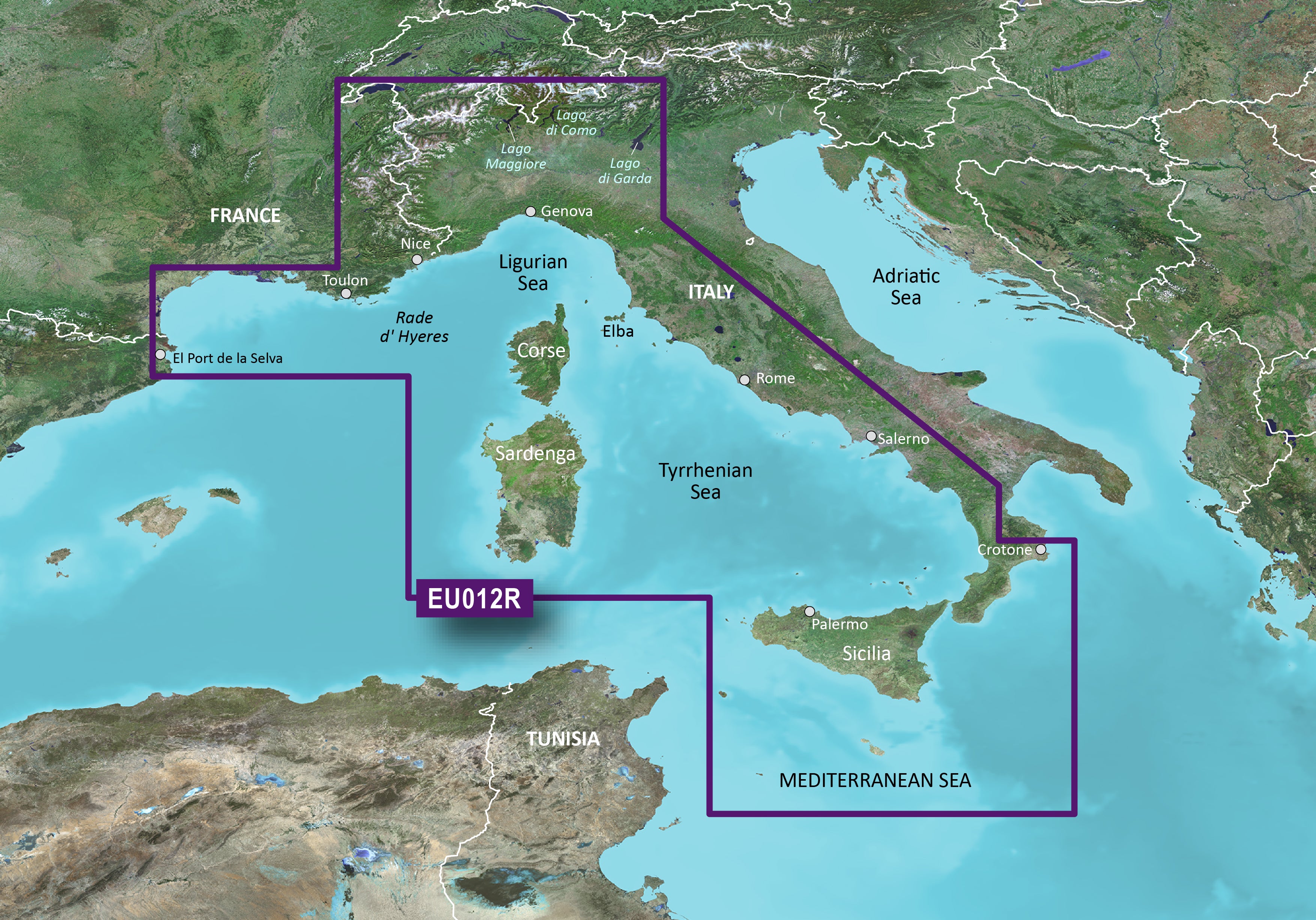 Garmin VEU012R-Mediterranean Sea, Central-West