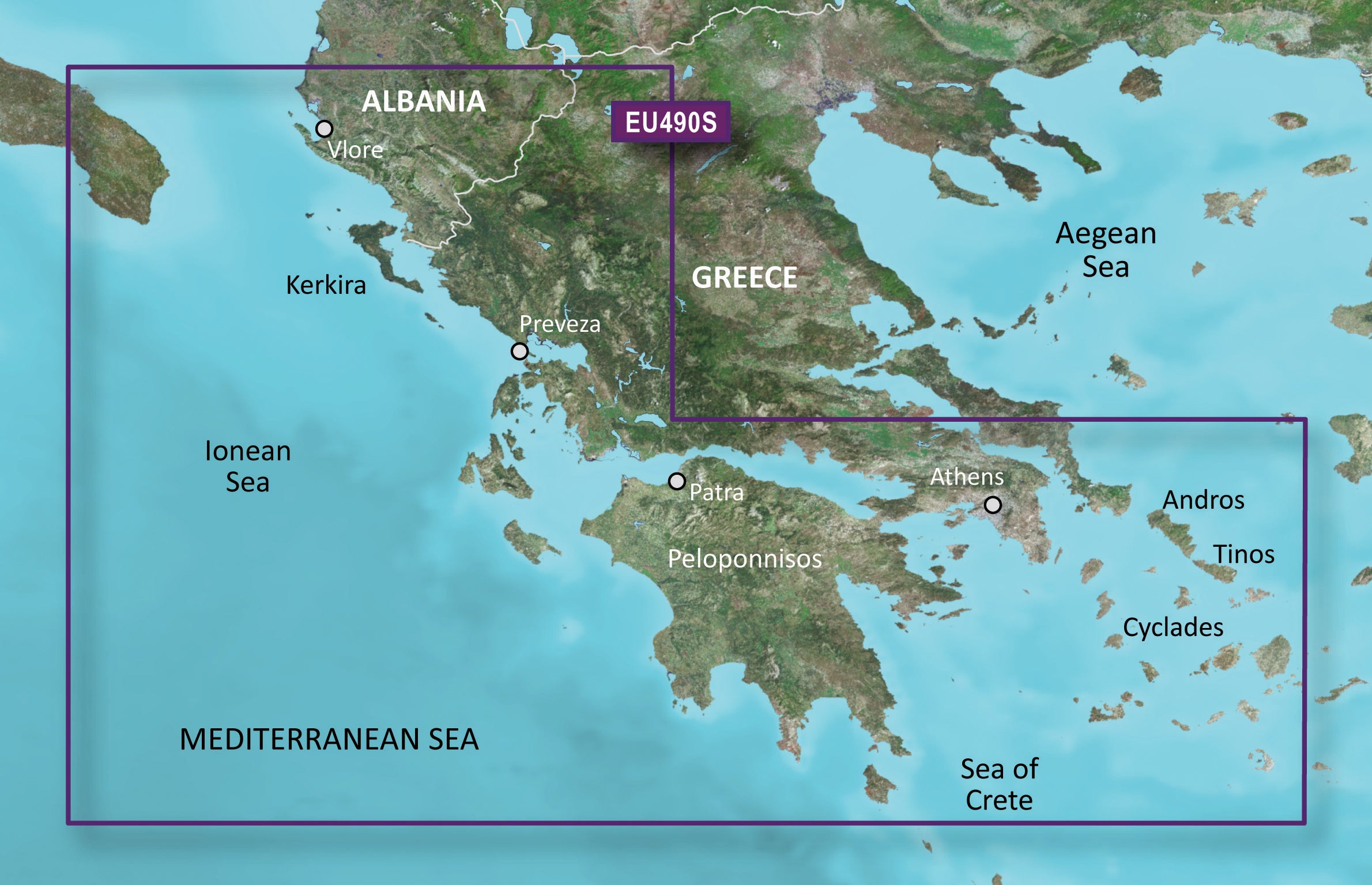 Garmin VEU490S-Greece West Coast and Athens