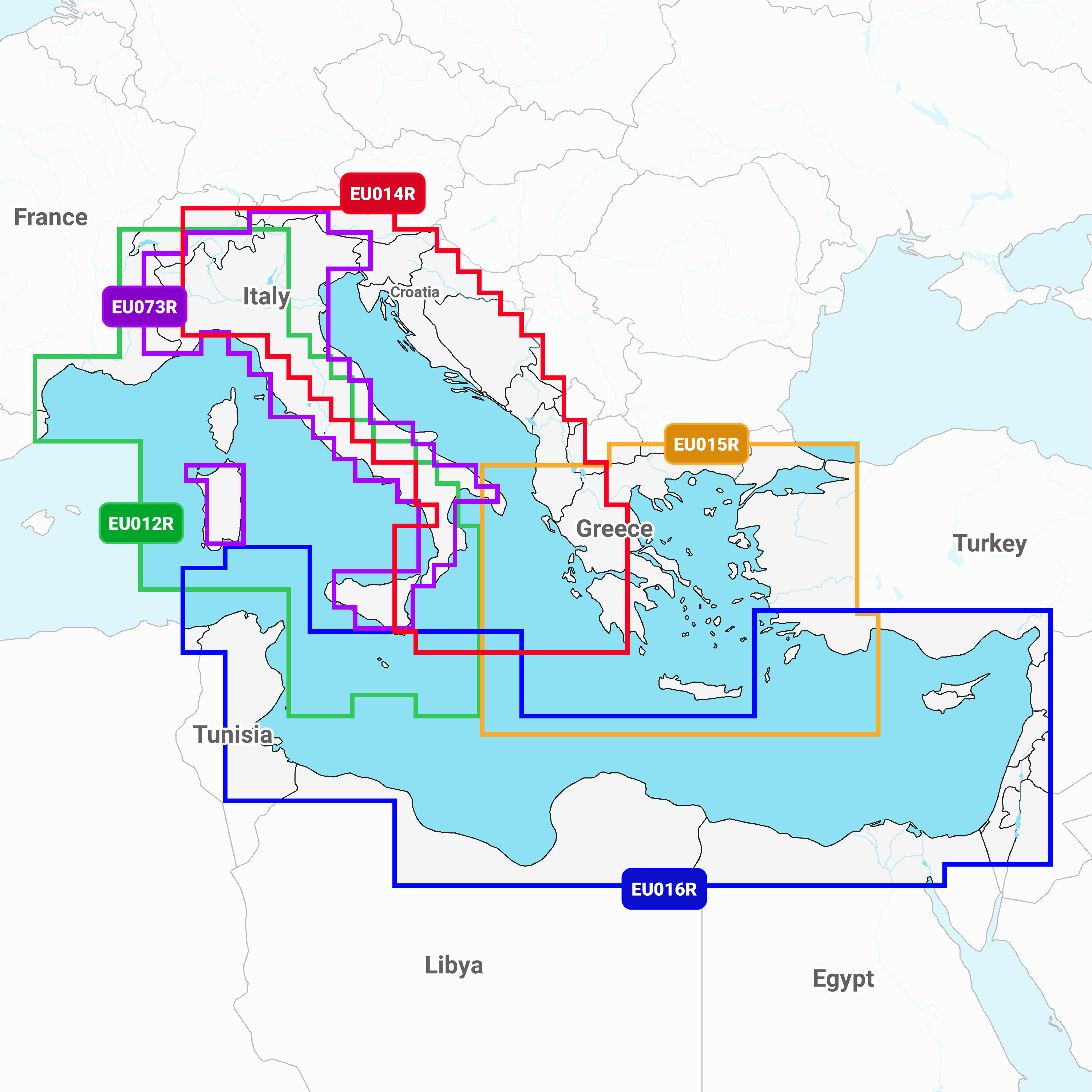 Garmin Mittelmeer, Mitte und Westen - Seekarten