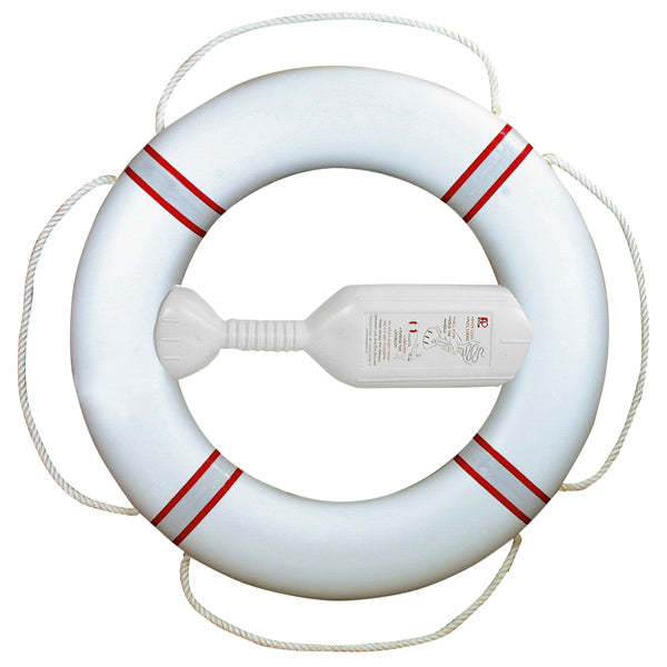 Lifebuoy white with reflective red FP 380 with throwing line