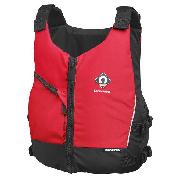 Crewsaver Sport 50N life jacket, Red S/M chest measurement 86-99cm