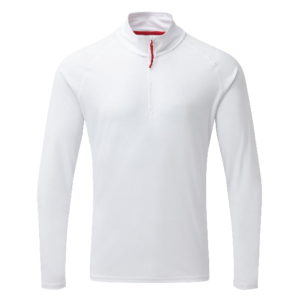 Gill UV009 Men's UV Langærmet Zip T-shirt Hvid