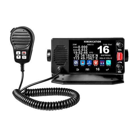 HIMUNICATION HM-TS18S VHF Radio Class DSC-D with GPS, AIS Receiver, NMEA2000 and Multi-function Touch Display