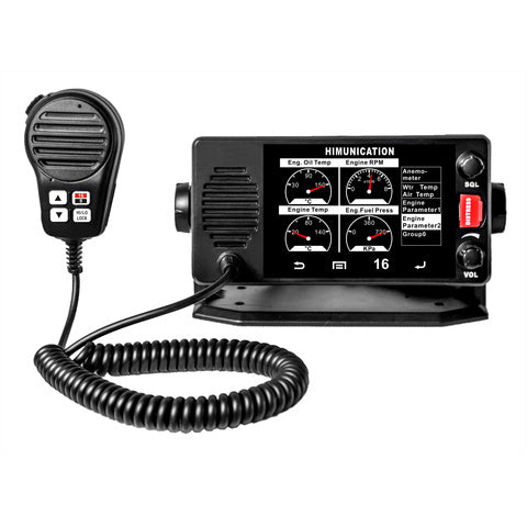 HIMUNICATION HM-TS18S VHF Radio Class DSC-D with GPS, AIS Receiver, NMEA2000 and Multi-function Touch Display