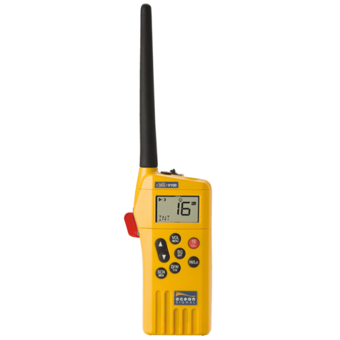 Ocean Signal SafeSea V100 GMDSS VHF Radio with "headset plug", Extra Battery and Charging Station 720S-00632
