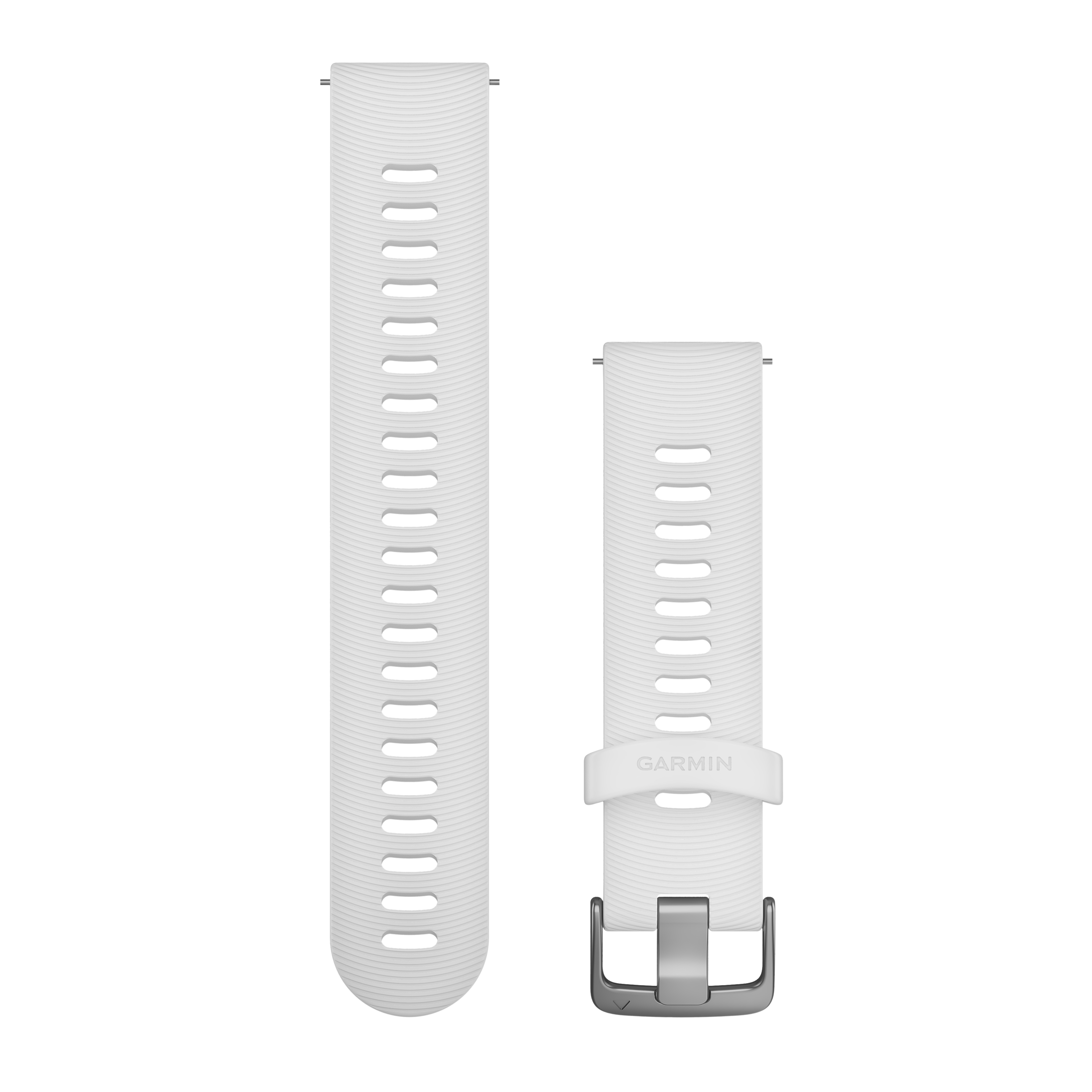 Garmin Quick Release-remme (20 mm), Hvid silikonerem, rustfrit stål hardware