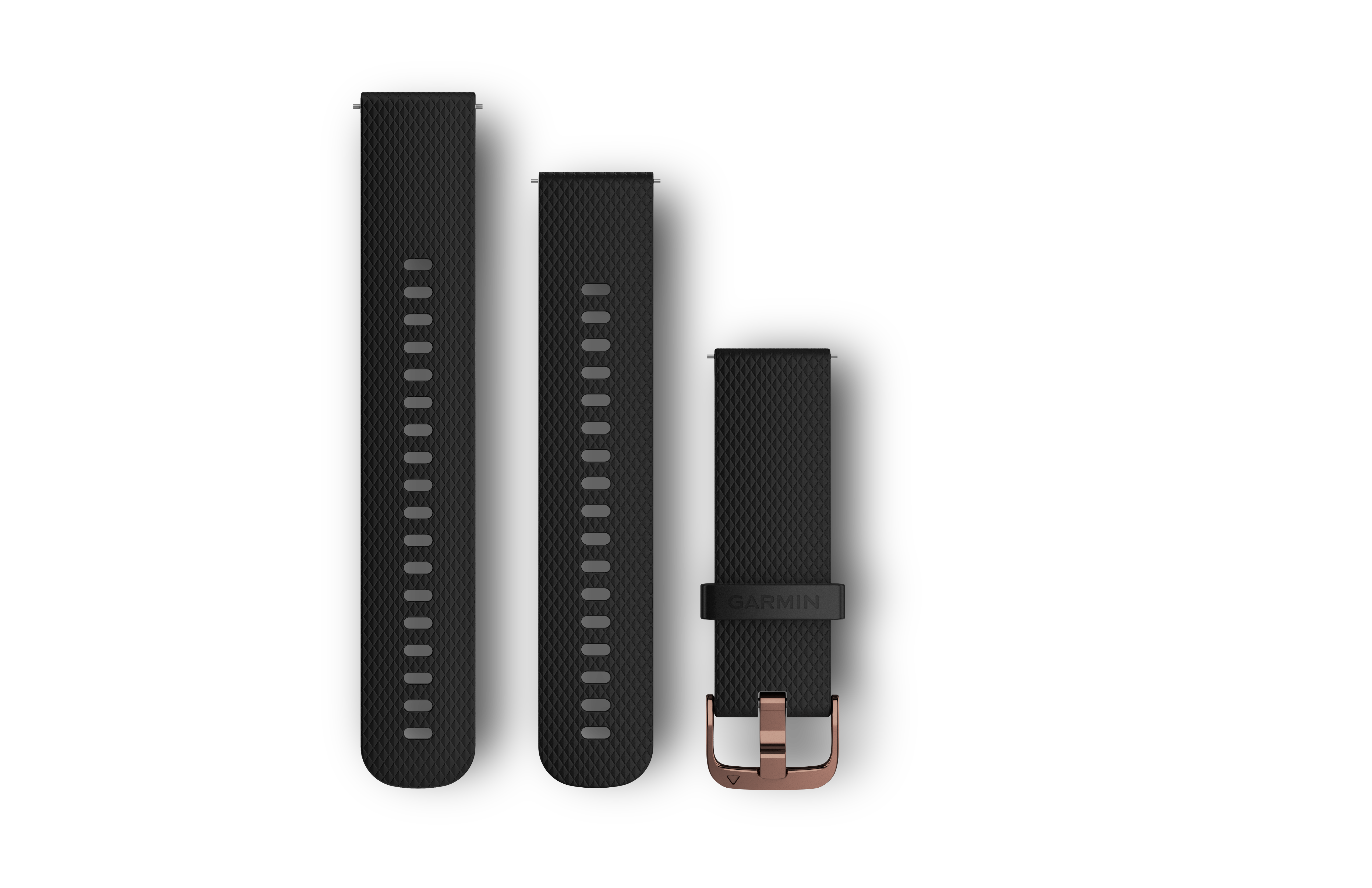 Garmin Quick Release-rem, sort silikone med rosaguld-tone spænde