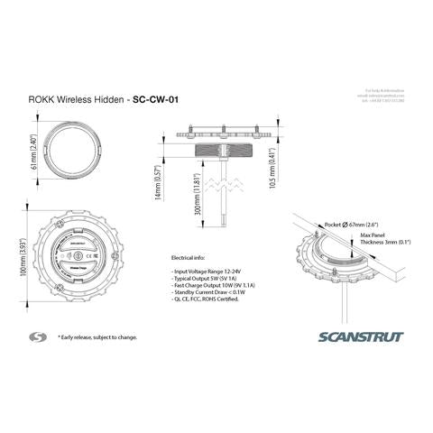 Scanstrut SC-CW-01F ROKK Charge Wireless built-in
