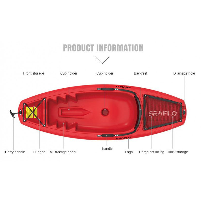 Kayak, barn, rød, komfort,185cm