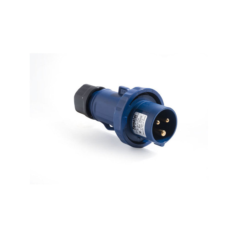Male plug, 16A-250V, CEE blue IP67