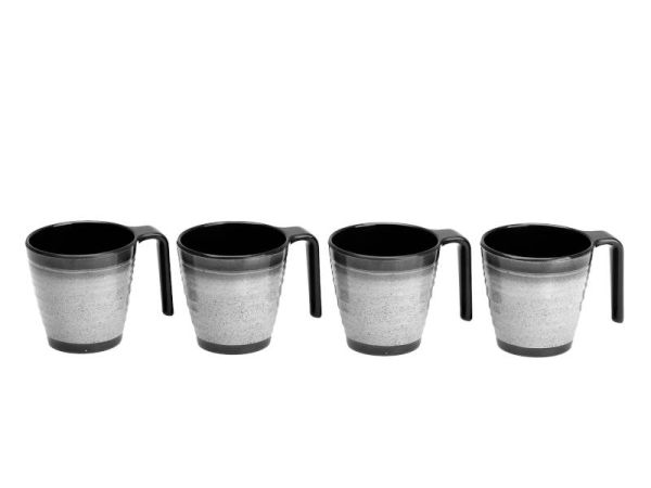 Stackable Mugs Granite Gray / 35 cl, 4 pk