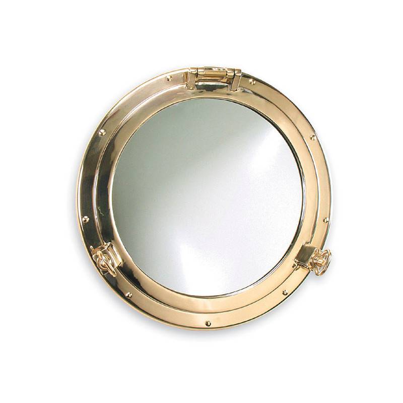 Porthole mirror Ø180xØ125 polished brass