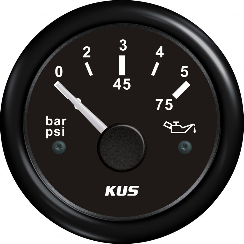 KUS Oil pressure Black 0-5 bar 12/24V
