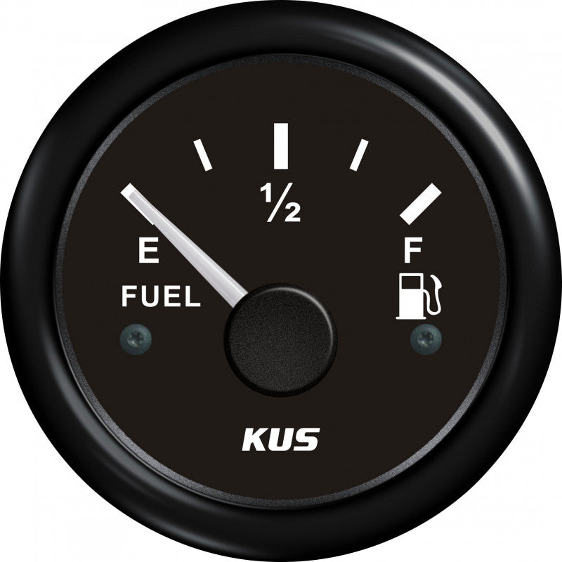 KUS Fuel gauge Black 0-190 OHM 12/24V