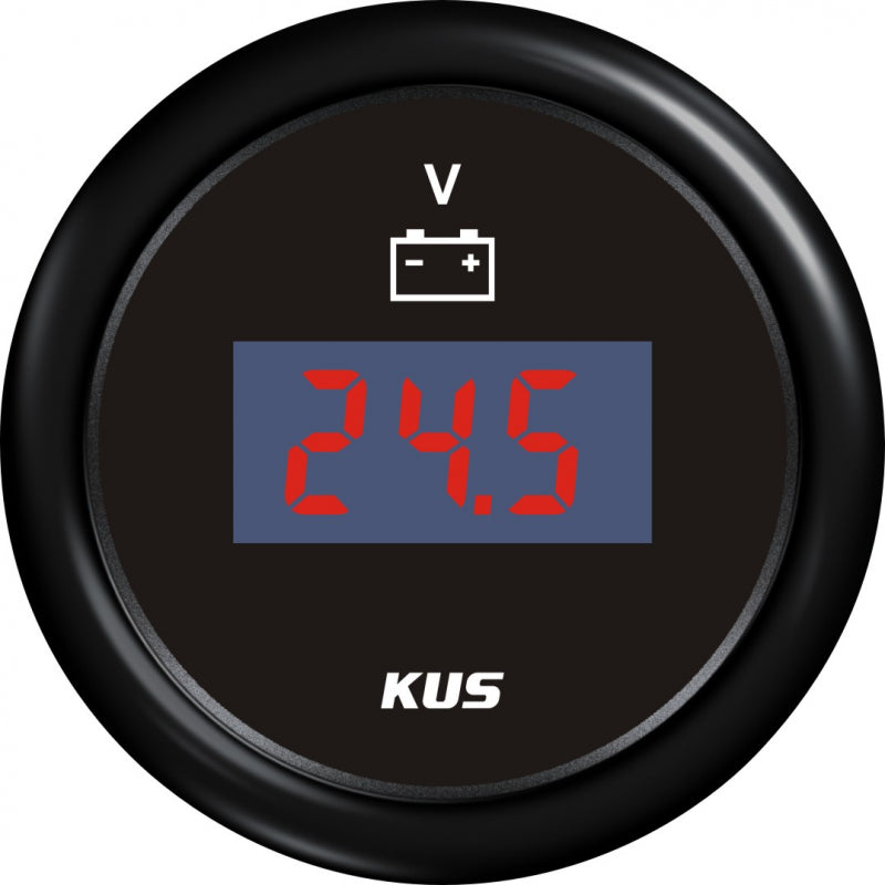 KUS Digital Voltmeter Sort 12/24V