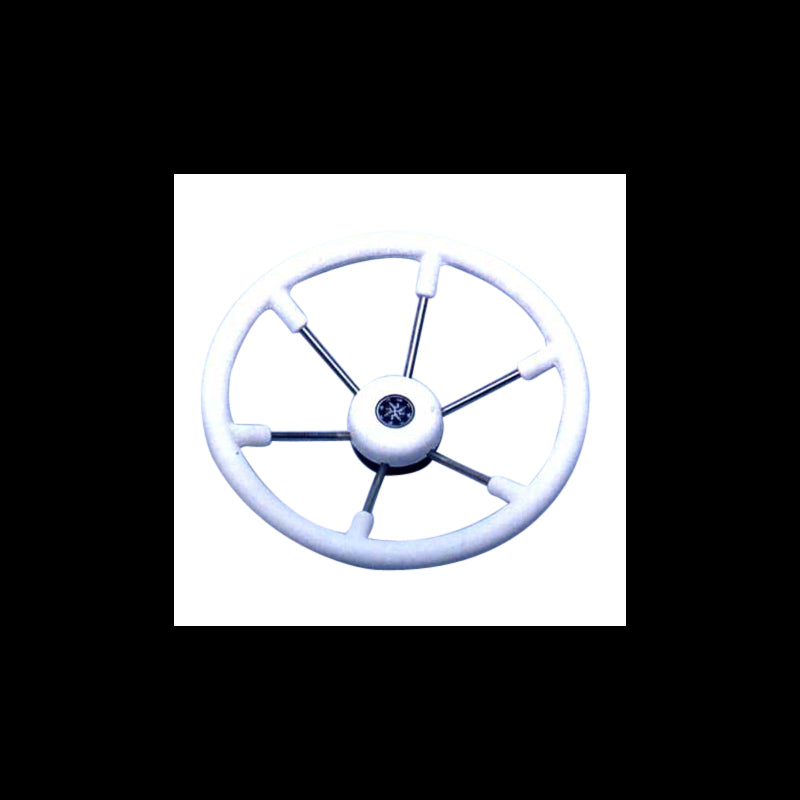 Steering wheel, white poly clock. 6 spokes Ø360mm
