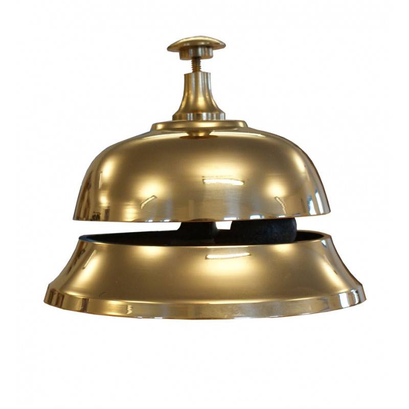 Reception bell brass plain