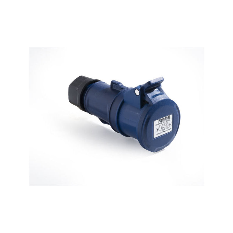 Female plug, 16A-250V, CEE blue