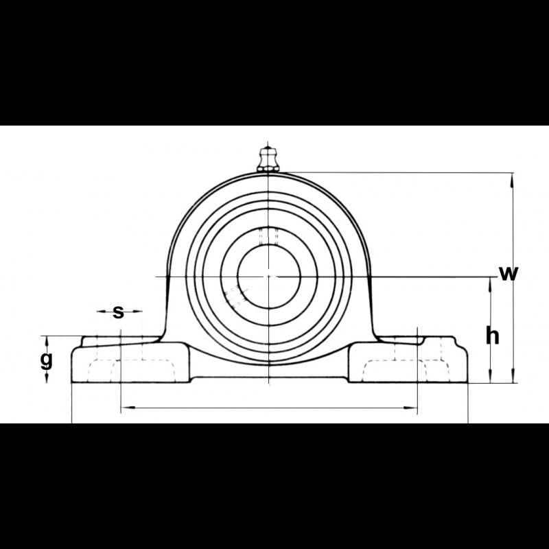 Support bearing, rf.s., 25 mm shaft