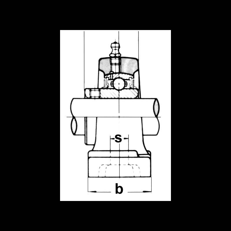 Support bearing, rf.s., 25 mm shaft