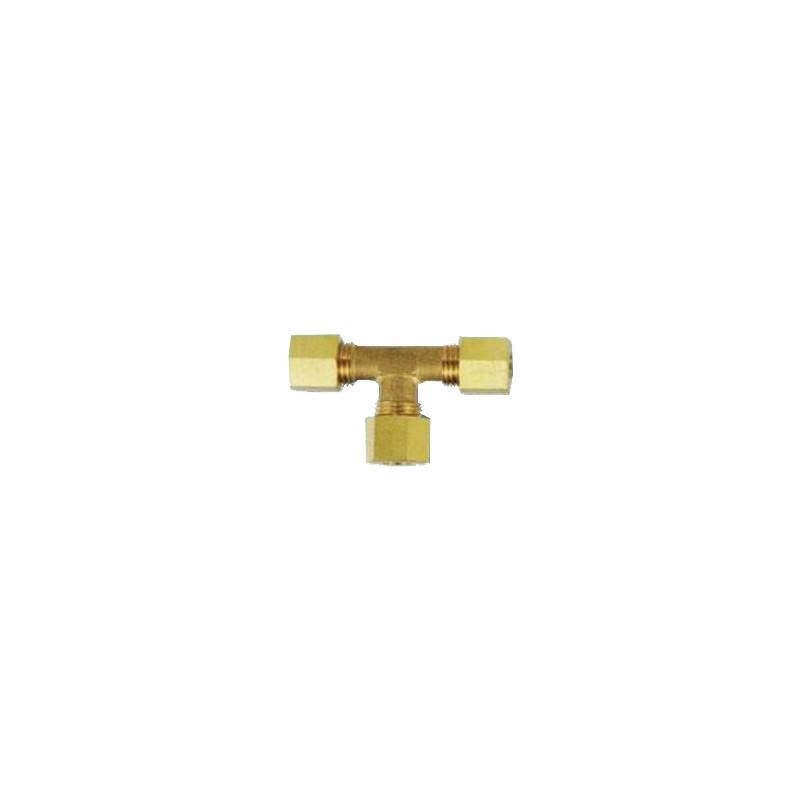 Union brass T-piece for 8mm pipe