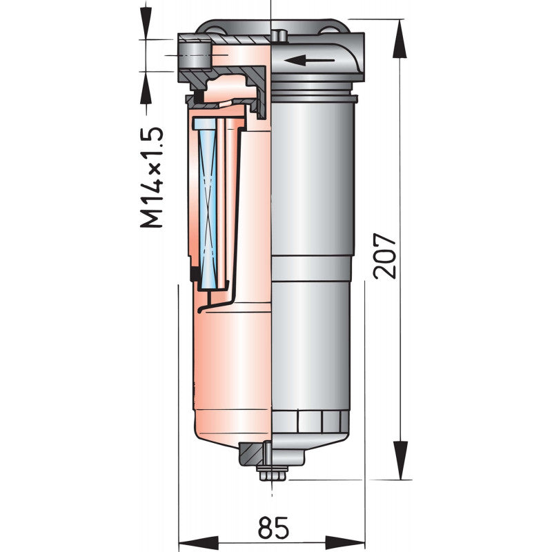 Vandudskiller -filter komplet (180 l/t)