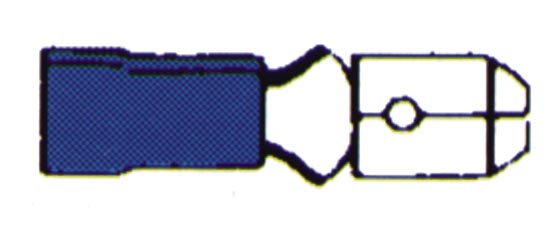Cable lug Round connector male blue 10 pcs