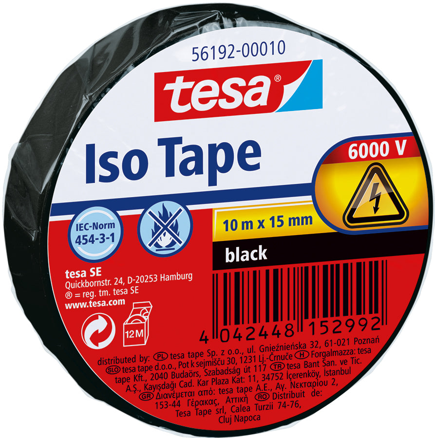 Insulation tape black 15mm x 10mtr.