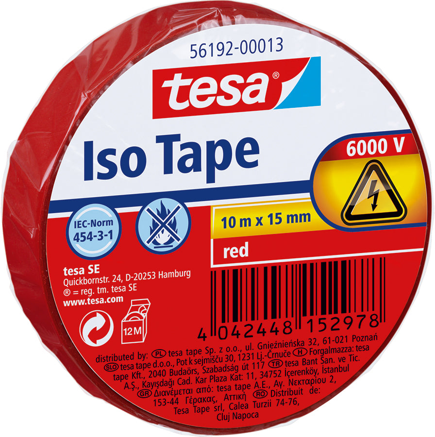 Insulation tape red 15mm x 10m