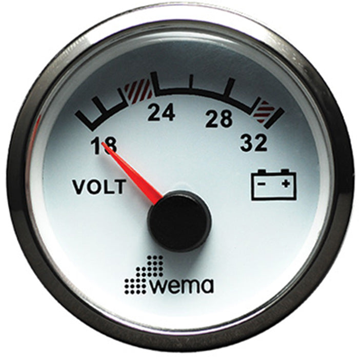 Wema Voltmeter RF/white 16-32V