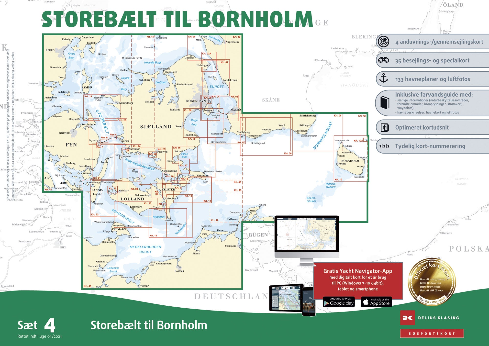 Sea map Satz 4 Storebælt t/Bornholm