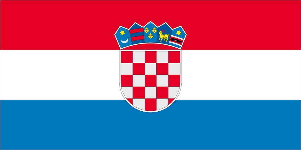 Gæsteflag Kroatien trykt 30x45cm