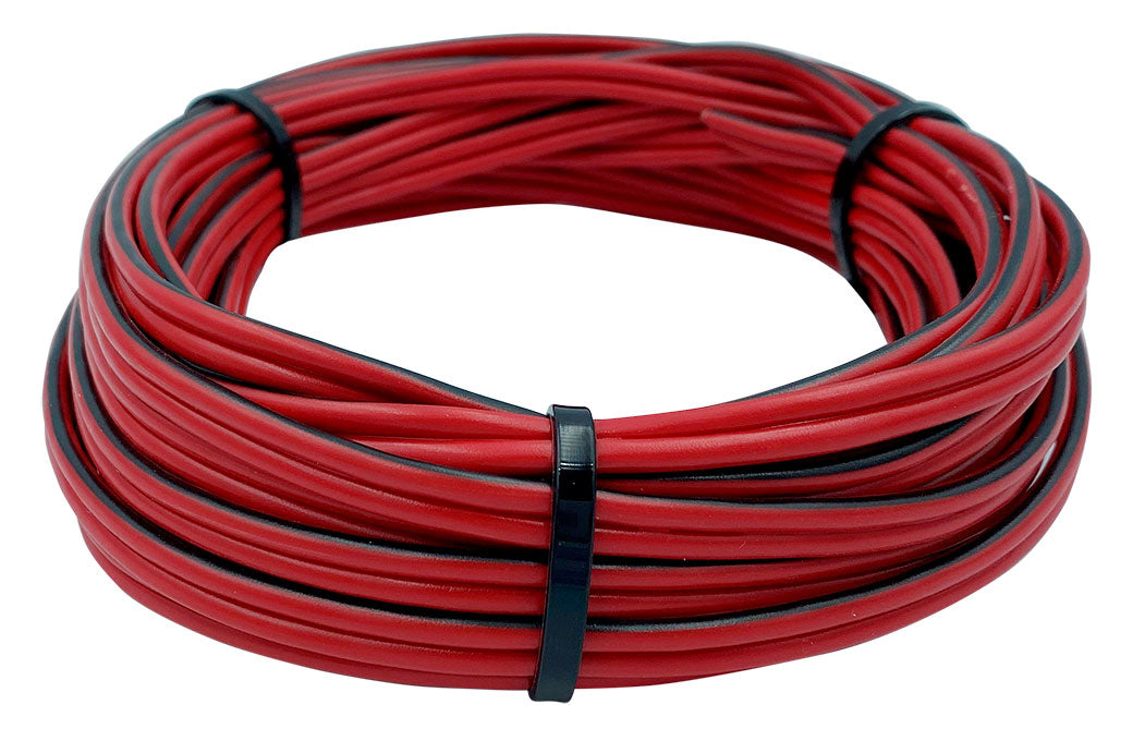 Cable 2x1.5mm2 double red/black 20m