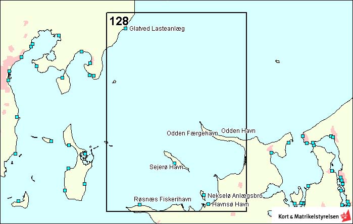 Sea map DA 128 Kattegat Samsø Belt